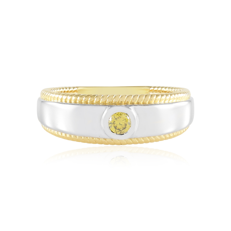 Gelber I2 Brillant-Silberring