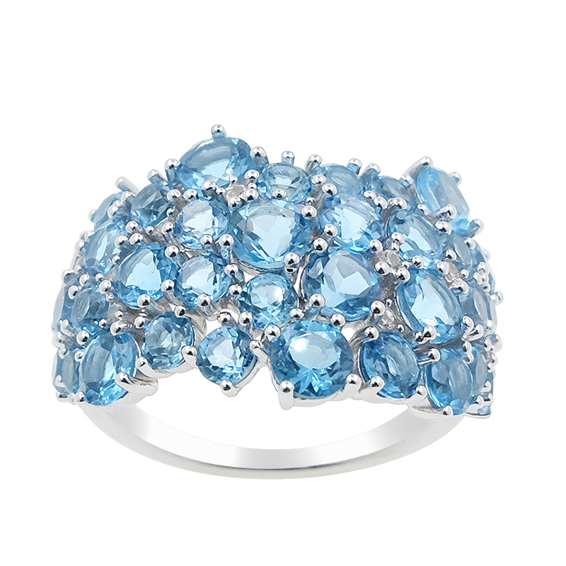 Marambaia-Topas-Silberring (de Melo) - Farbe: Blau