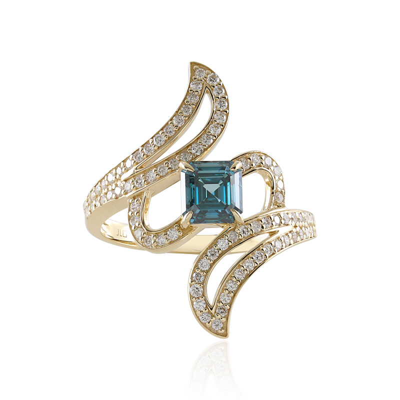 Blauer I1 Diamant-Goldring (de Melo)