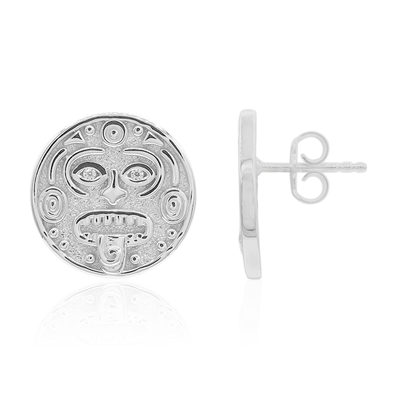 Zirkon-Silberohrringe