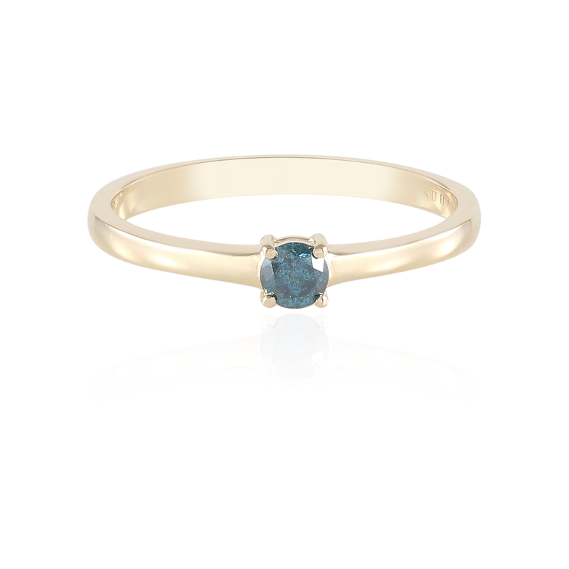 Blauer I2 Brillant-Goldring (SUHANA)