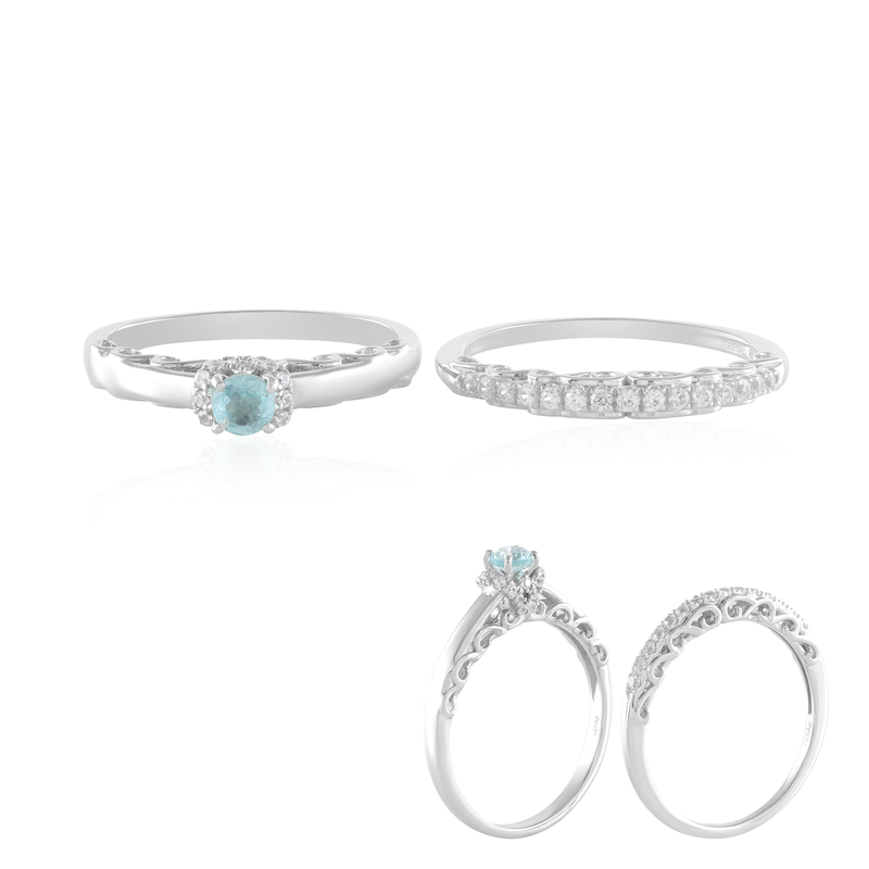 Blauer Apatit-Silberringe