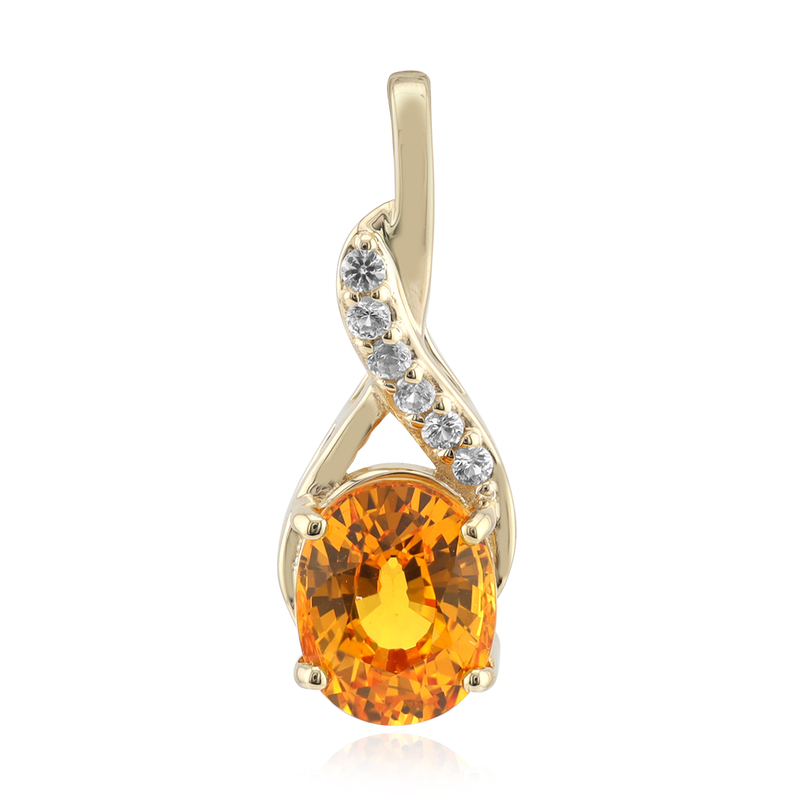 Oranger Ban Ka Cha-Saphir-Goldanhänger