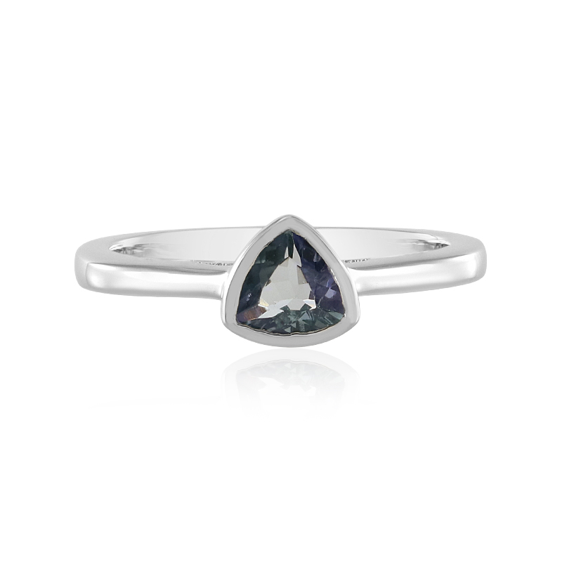 Nicht erhitzter Tansanit-Silberring