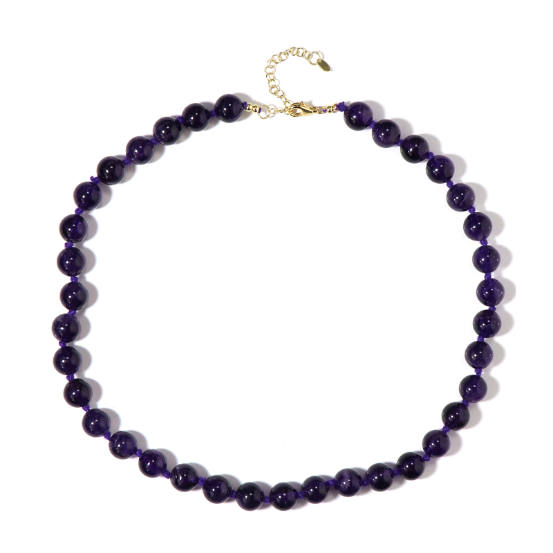 Sambia-Amethyst-Silberhalskette (Adela Silber) Sambia-Amethyst-Silberhalskette (Adela Silber)