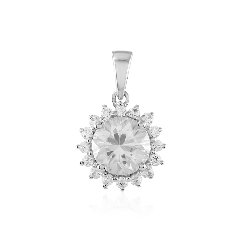 Zirkon-Silberanhänger