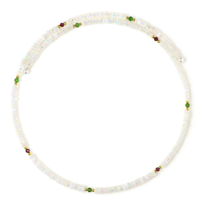 Edelstein-Stahlhalsreif (Riya)