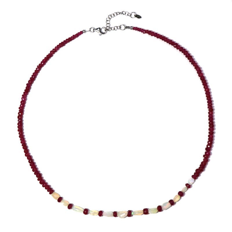 Edelstein-Silberhalskette