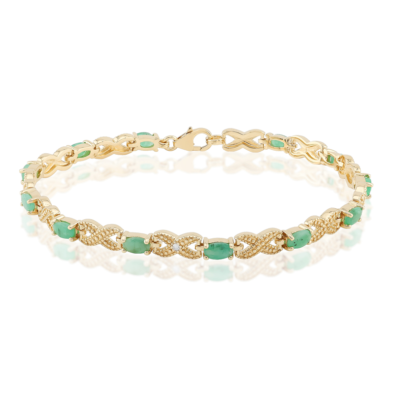 Brasilianischer Smaragd-Silberarmband