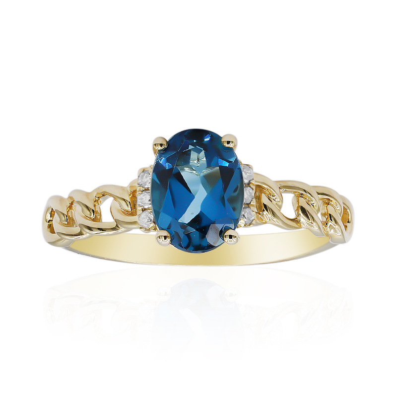 Londonblauer Topas-Goldring