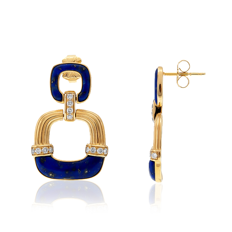 Lapislazuli-Goldohrringe (CIRARI) Lapislazuli-Goldohrringe (CIRARI)