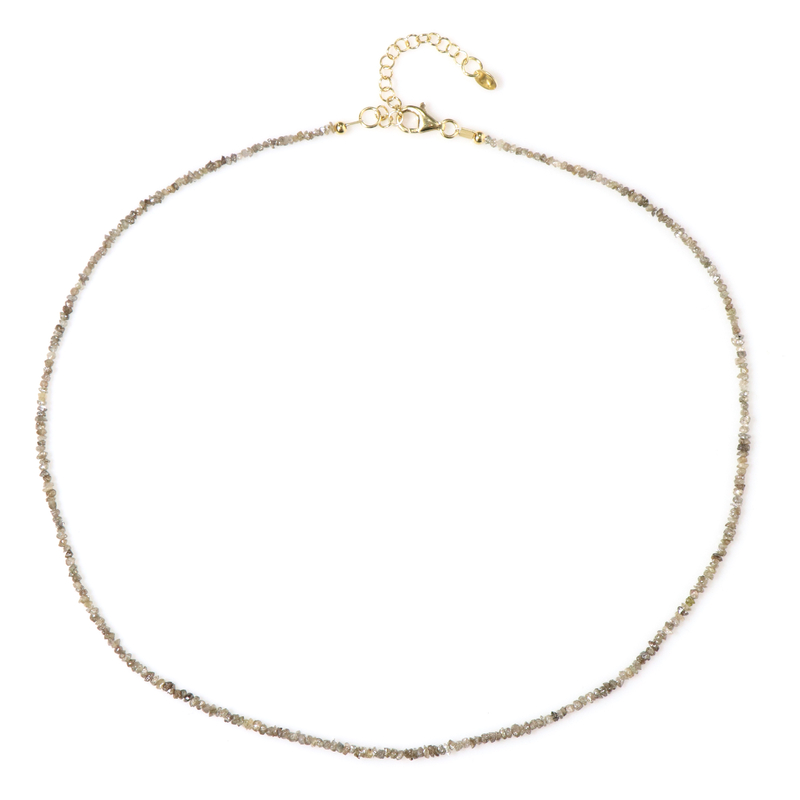 Champagner-Diamant-Silberhalskette