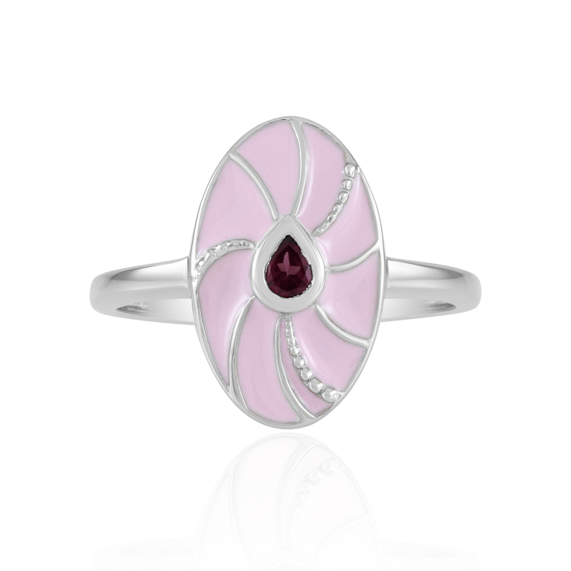 Rhodolith-Silberring (MONOSONO COLLECTION)