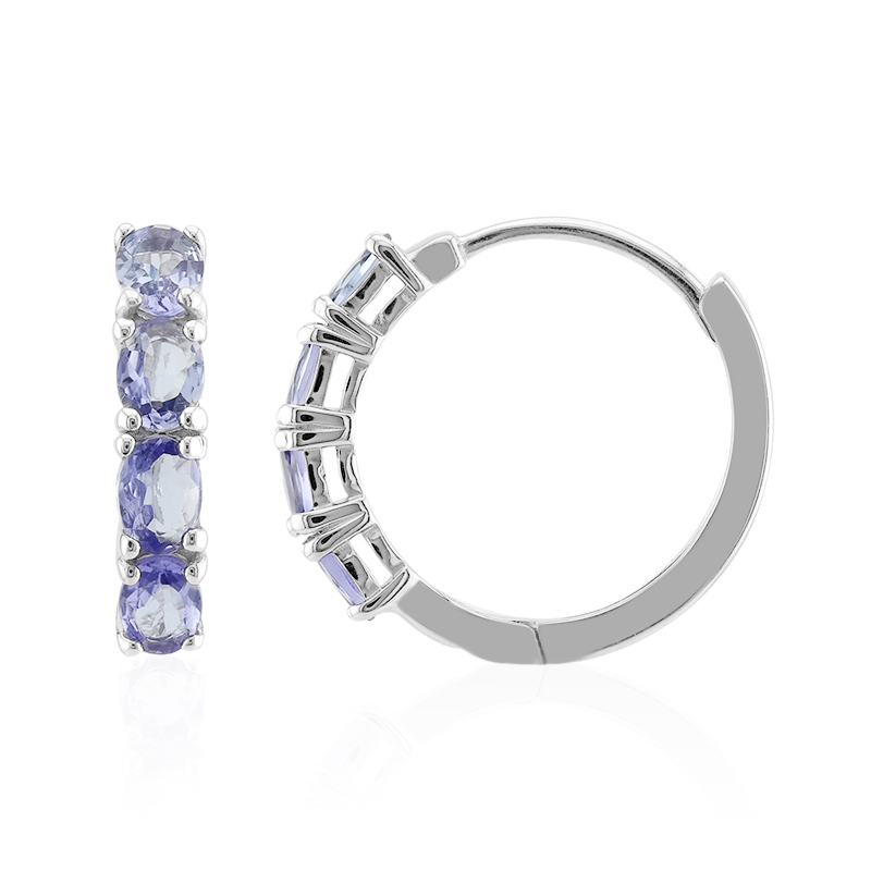 Tansanit-Silberohrringe