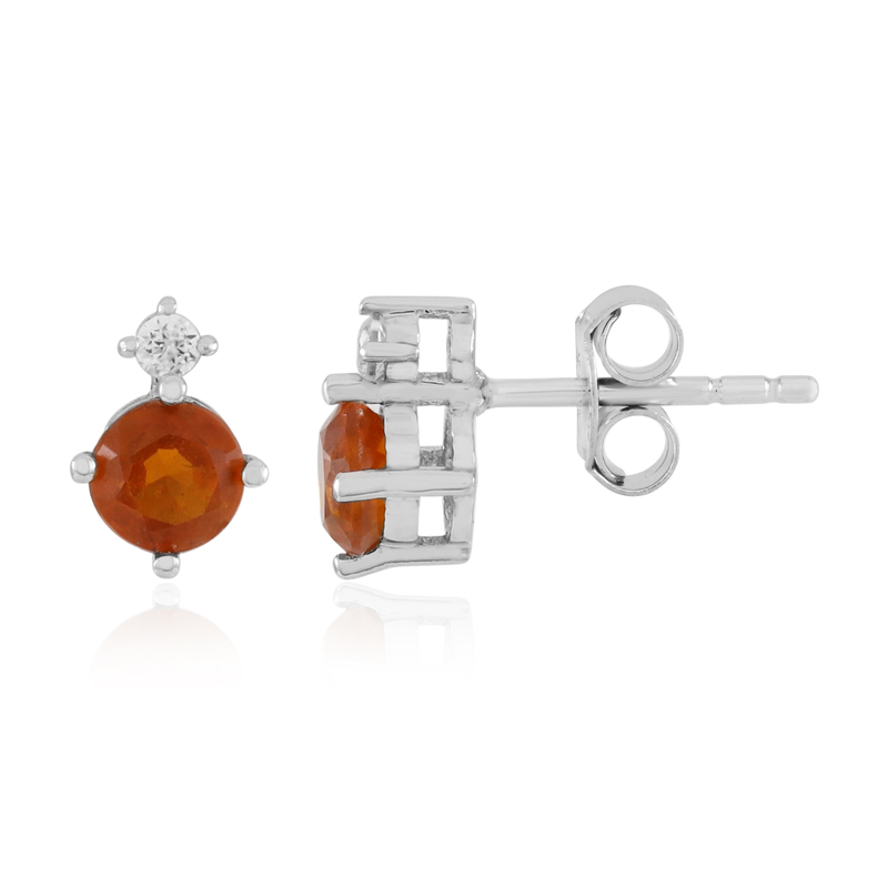 Oranger Kyanit-Silberohrringe - Farbe: Orange