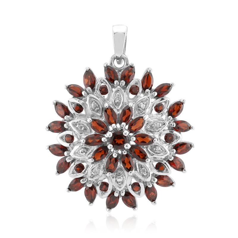 Mosambik-Granat-Silberanhänger