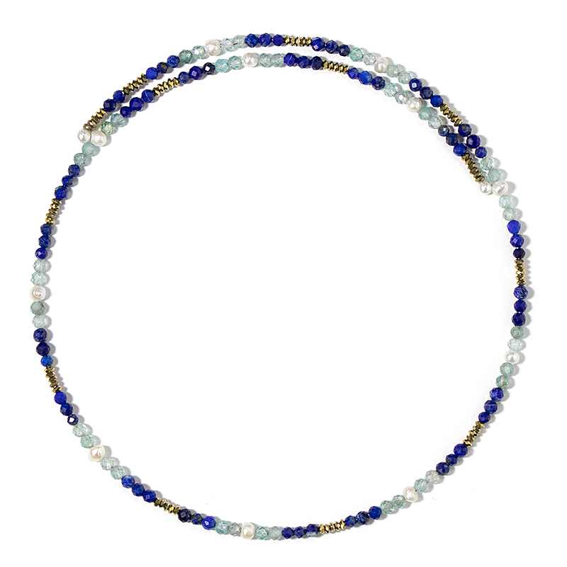 Edelstein-Stahlhalsreif (Riya)