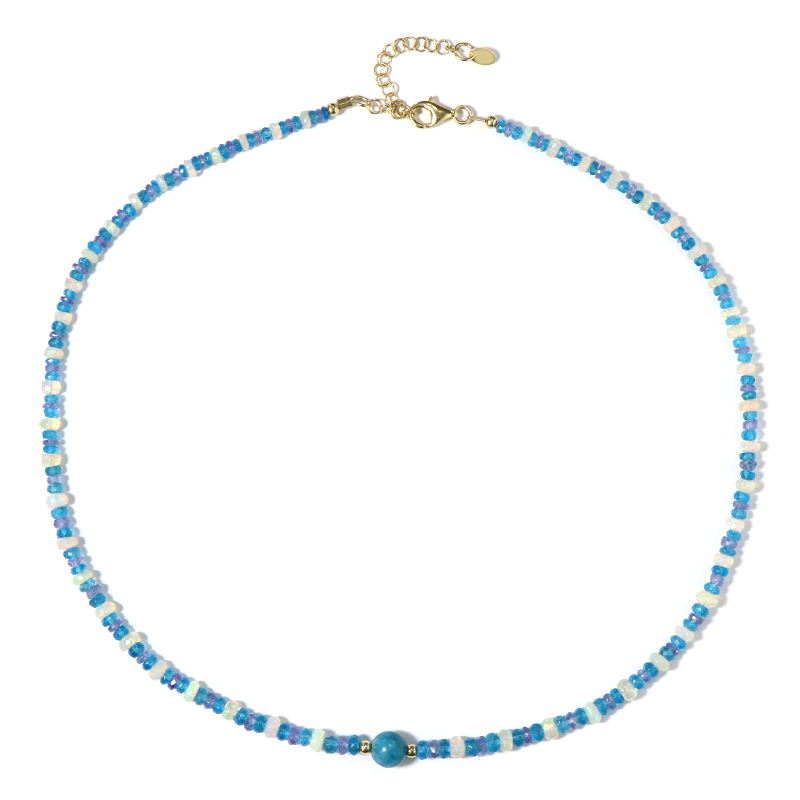 Edelstein-Silberhalskette (Riya)