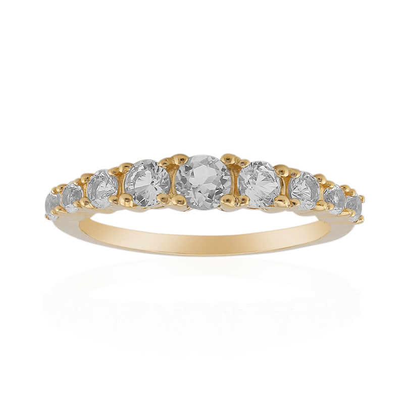 Weißer Topas-Silberring