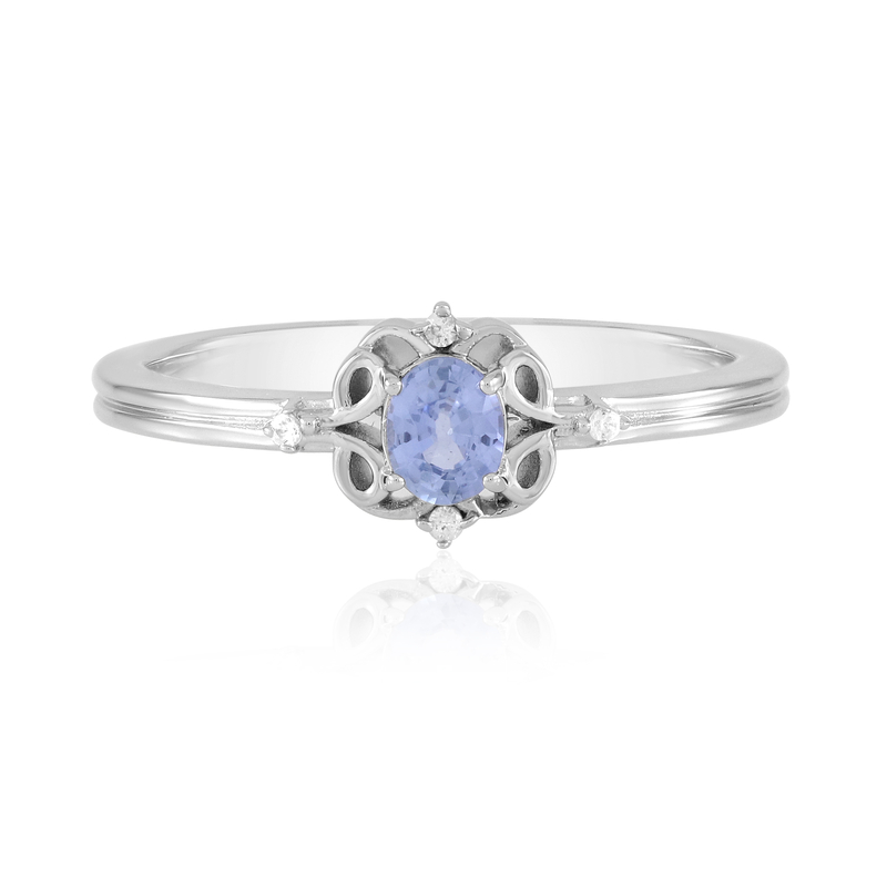 Blauer Ceylon-Saphir-Silberring
