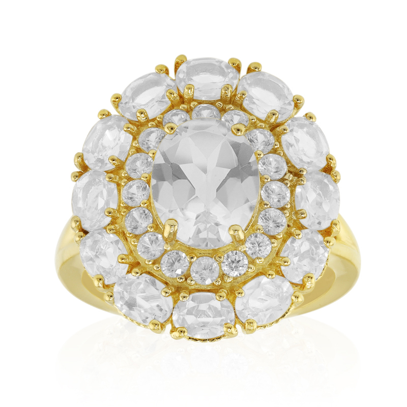 Weißer Topas-Silberring