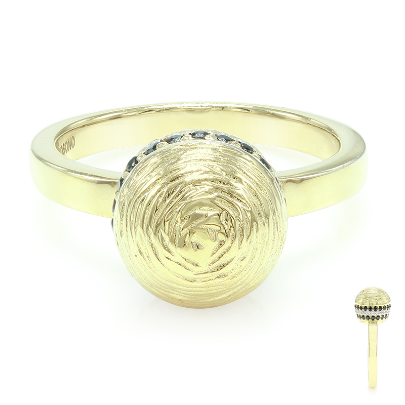 Schwarzer Spinell-Silberring (MONOSONO COLLECTION)