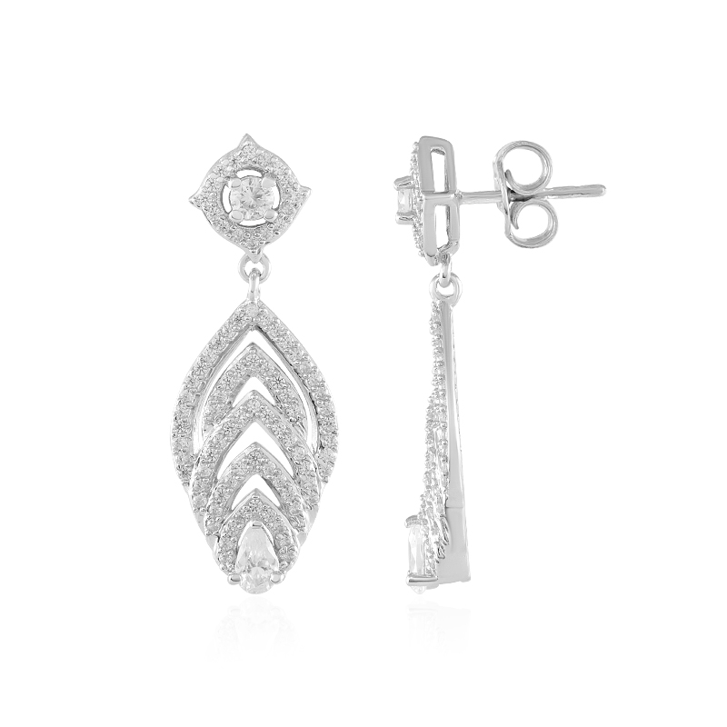 Zirkon-Silberohrringe