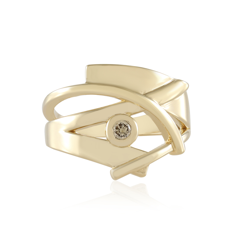 I2 Schokoladen-Brillant-Silberring