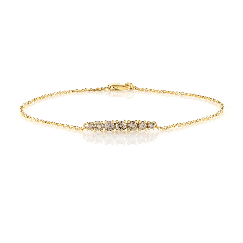 I2 Champagner-Brillant-Silberarmband (de Melo)