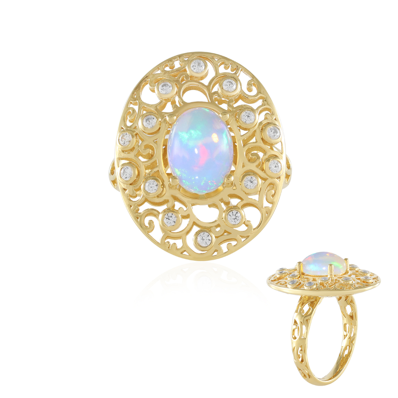 Welo-Opal-Silberring (Ornaments by de Melo)
