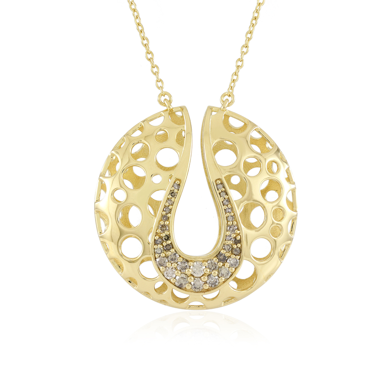 I2 Champagner-Diamant-Silbercollier (Ornaments by de Melo)