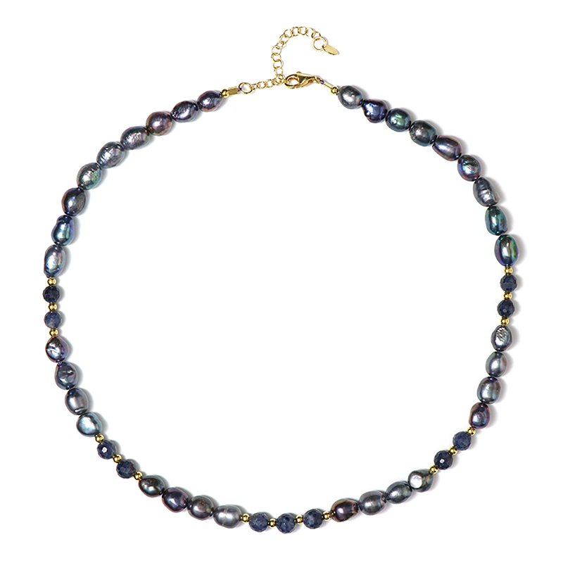 Edelstein-Silberhalskette