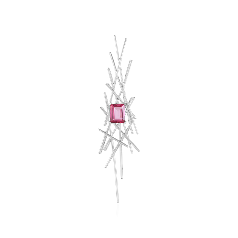 Pinkfarbener Topas-Silberanhänger (MONOSONO COLLECTION)