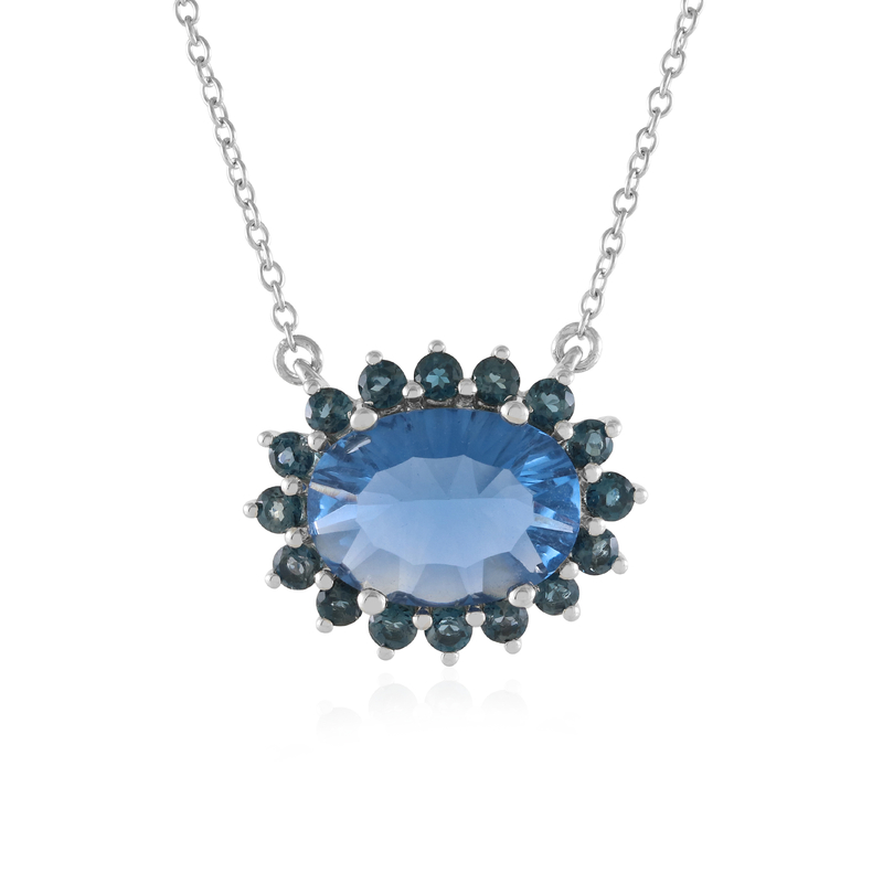 Farbwechsel-Fluorit-Silbercollier Farbwechsel-Fluorit-Silbercollier