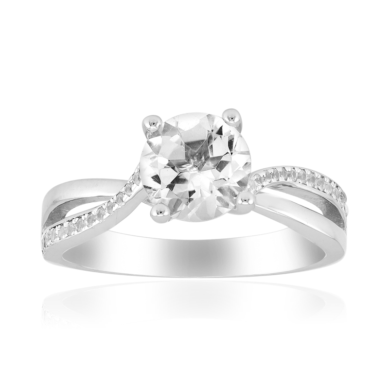 Weißer Topas-Silberring Weißer Topas-Silberring