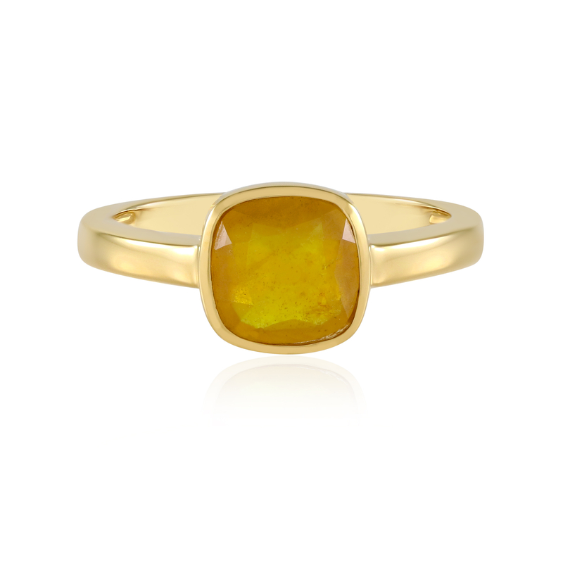Gelber Madagaskar-Saphir-Silberring