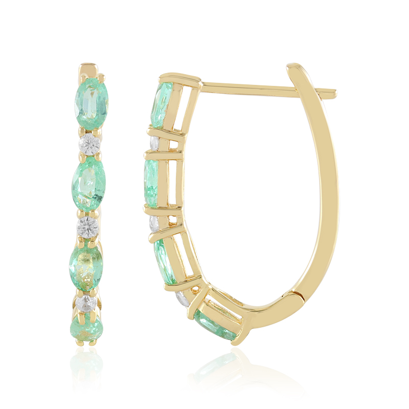 Russischer Smaragd-Silberohrringe (Adela Silber)