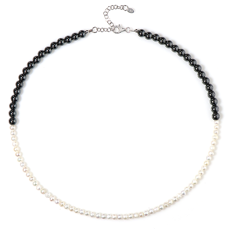 Edelstein-Silberhalskette