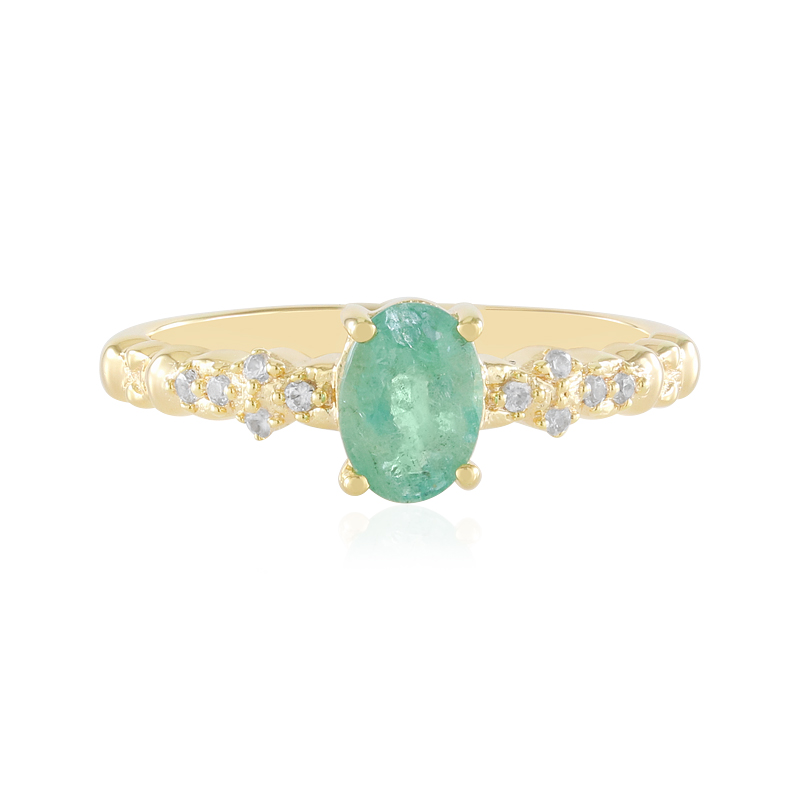 Russischer Smaragd-Silberring (Adela Silber)