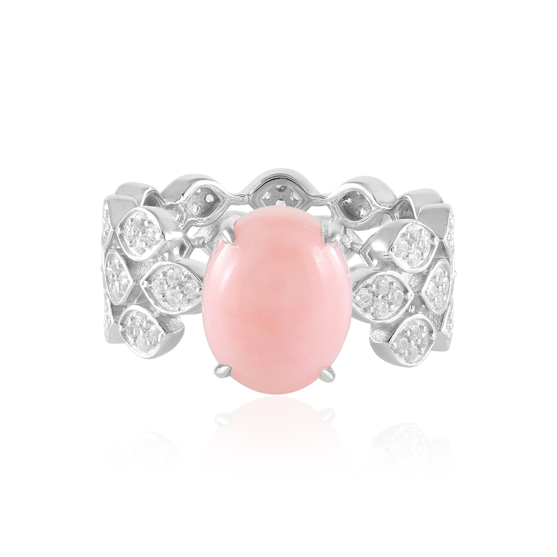 Pinkfarbener Opal-Silberring (de Melo Essence)