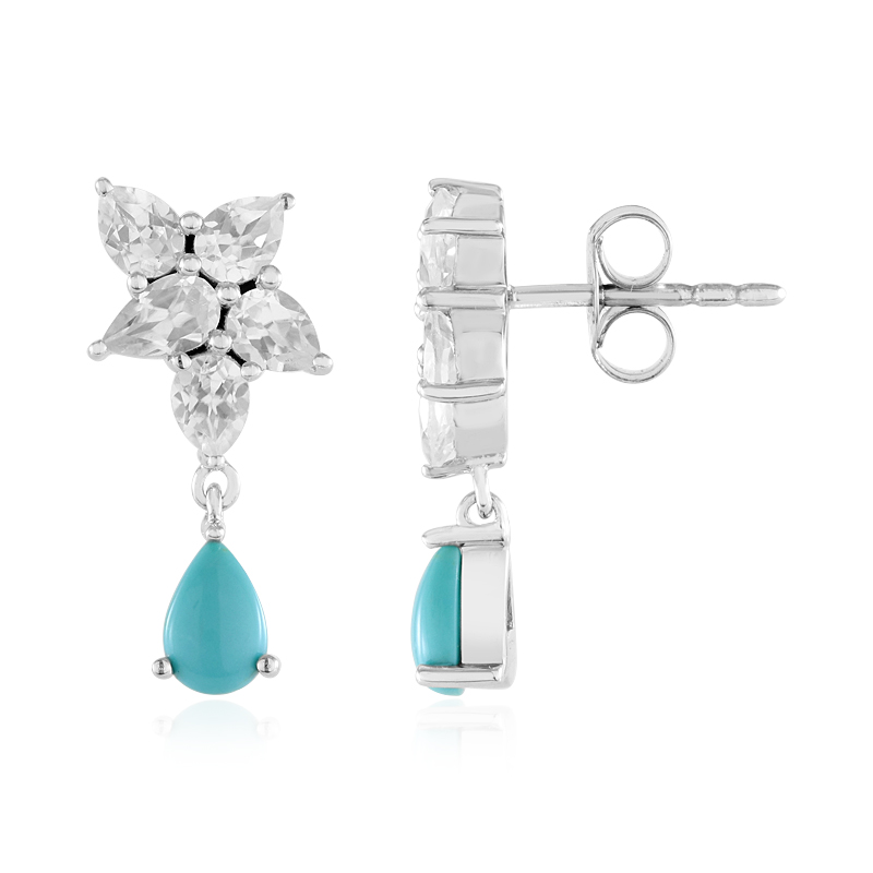 Sleeping Beauty-Türkis-Silberohrringe (de Melo) Sleeping Beauty-Türkis-Silberohrringe (de Melo)