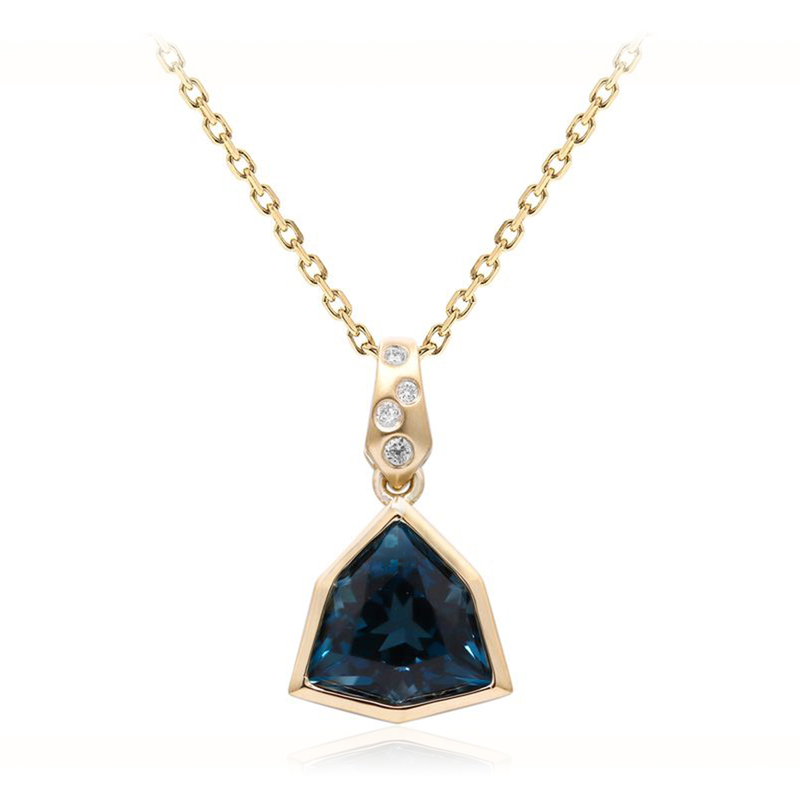 Londonblauer Topas-Goldhalskette (CIRARI)