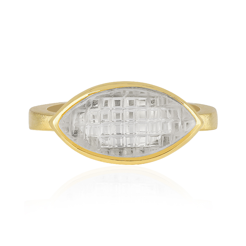 Weißer Quarz-Silberring (MONOSONO COLLECTION) Weißer Quarz-Silberring (MONOSONO COLLECTION)