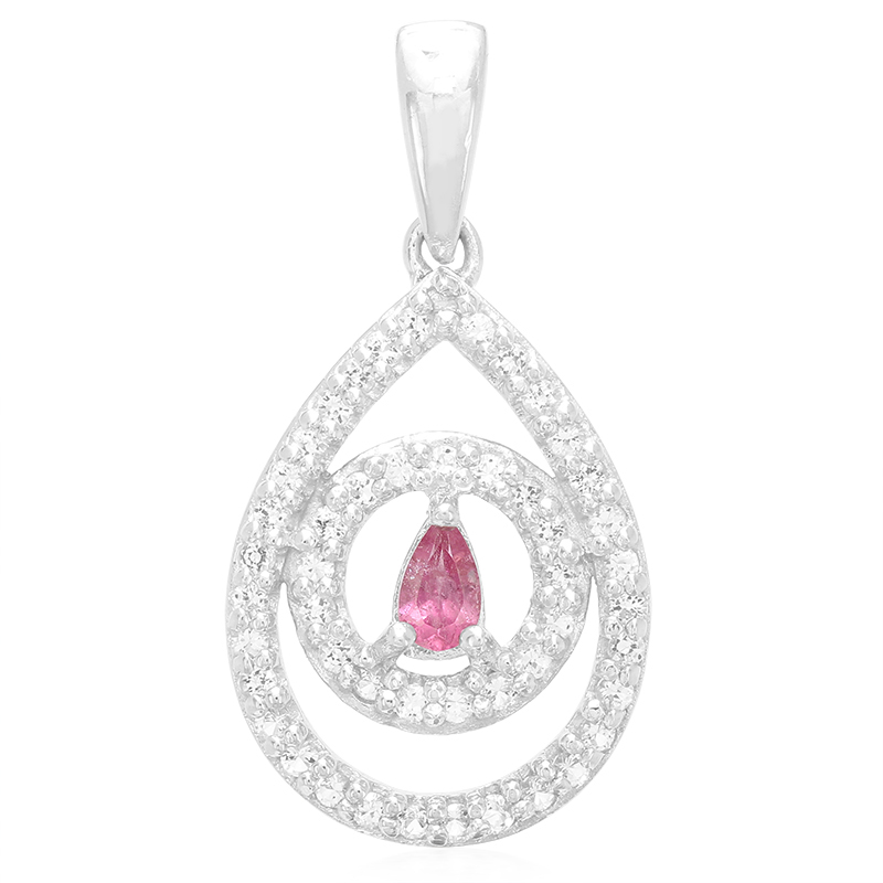 Pinkfarbener Turmalin-Silberanhänger Pinkfarbener Turmalin-Silberanhänger