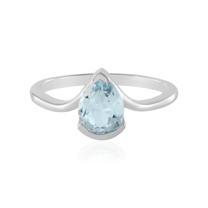 Himmelblauer Topas-Silberring