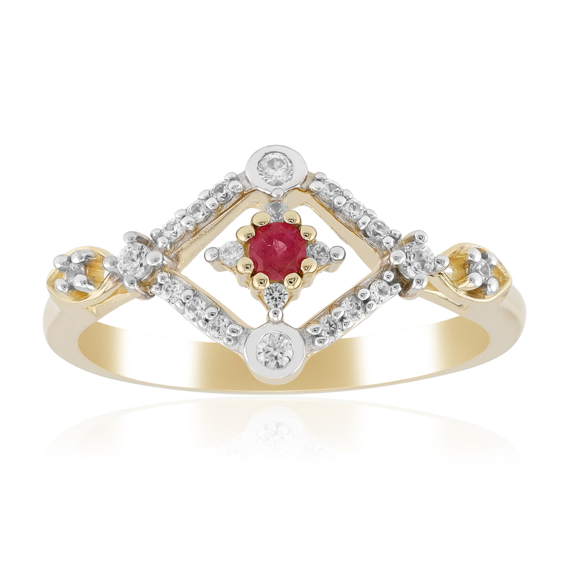 Roter Beryll-Goldring