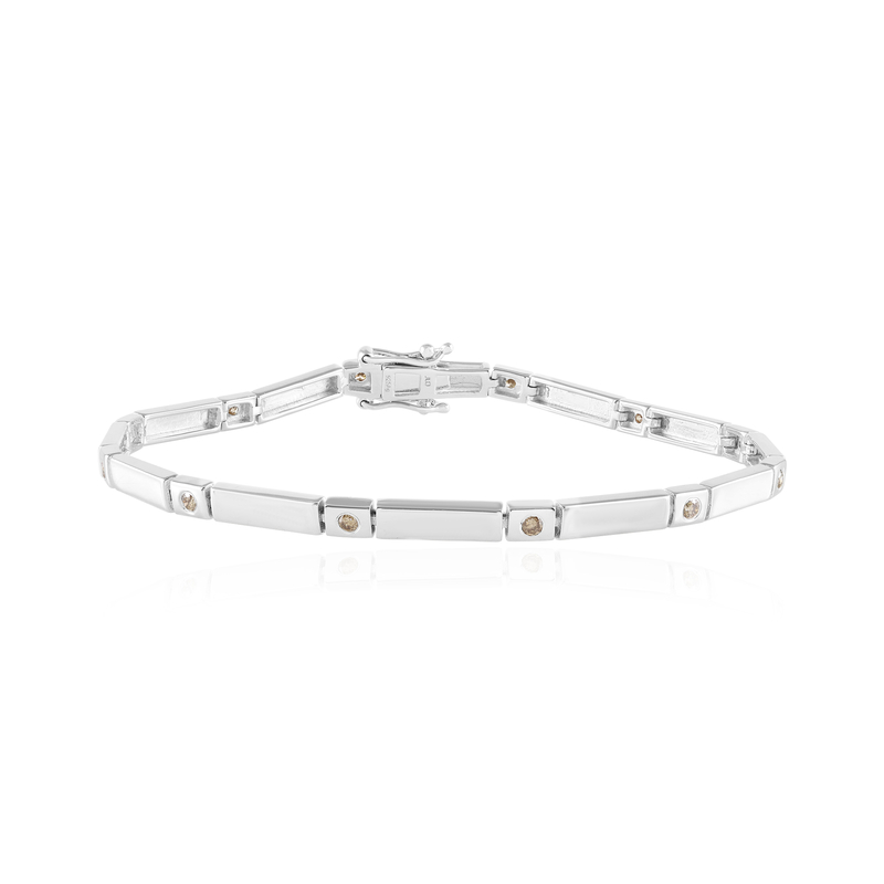 I2 Schokoladen-Brillant-Silberarmband