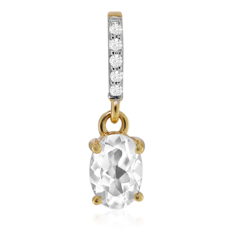 Mexikanischer Hyalith-Opal-Goldanhänger