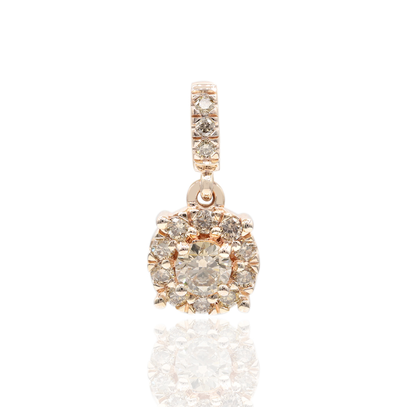 SI1 Argyle-Rose de France-Brillant-Goldanhänger (Annette)