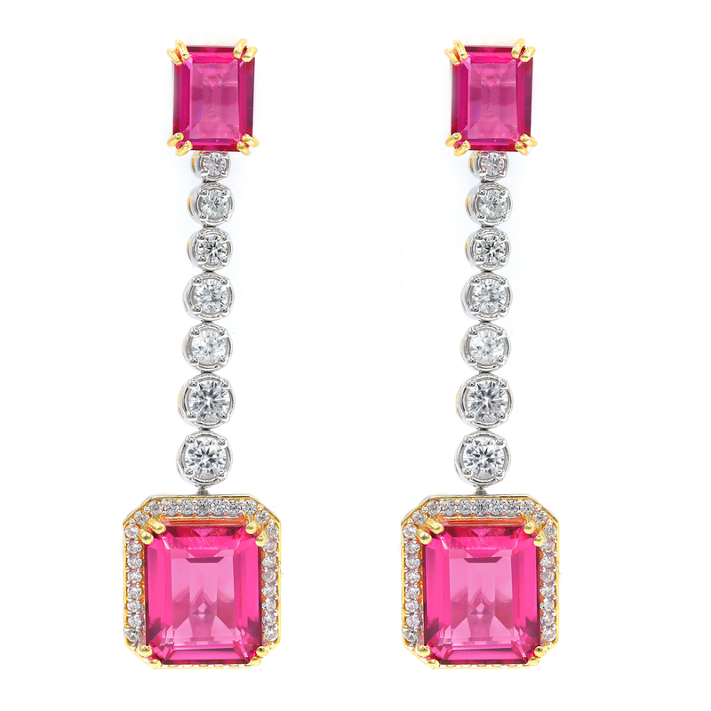 Pinkfarbener Topas-Silberohrringe (Gems en Vogue)